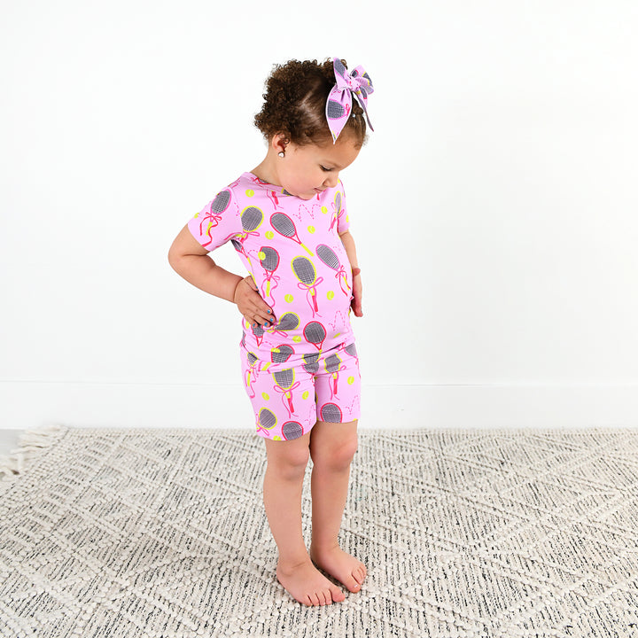 Serena Pink Tennis CLIP BOW - Gigi and Max