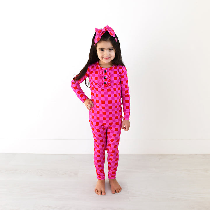 Sydney Pink Checks RUFFLE TWO PIECE - Gigi and Max