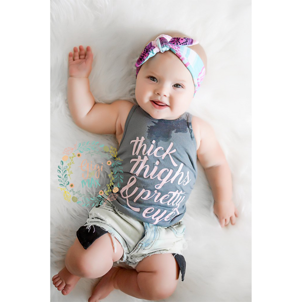 Thick thighs Pretty Eyes tee tank