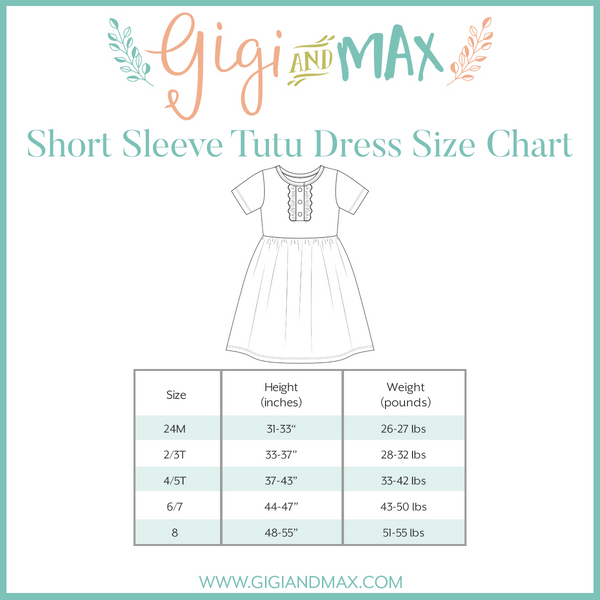 Tutu dress size chart discount
