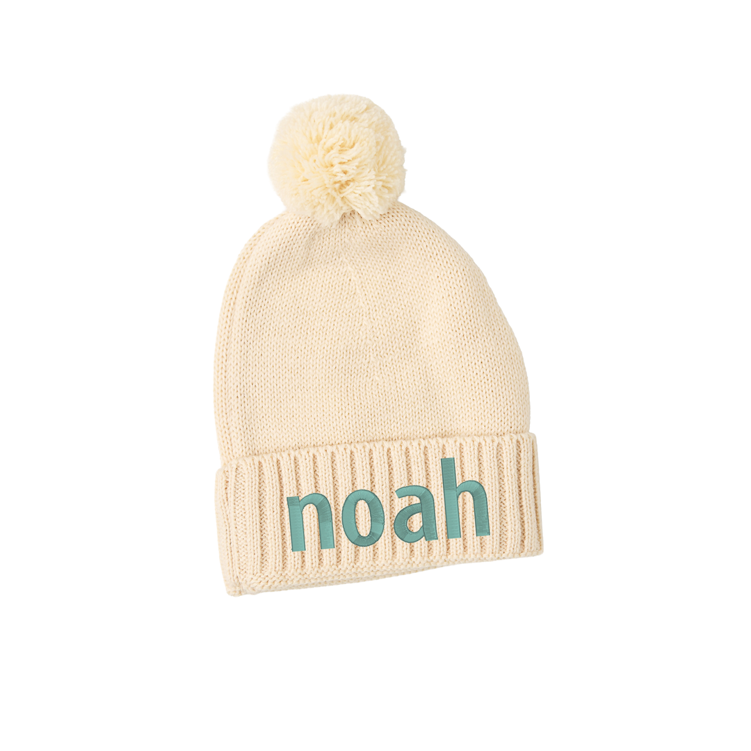 Oatmeal KNIT POM BEANIE