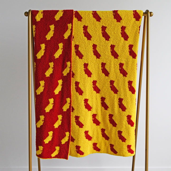 California Gold & Cardinal PLUSH BLANKET - Gigi and Max