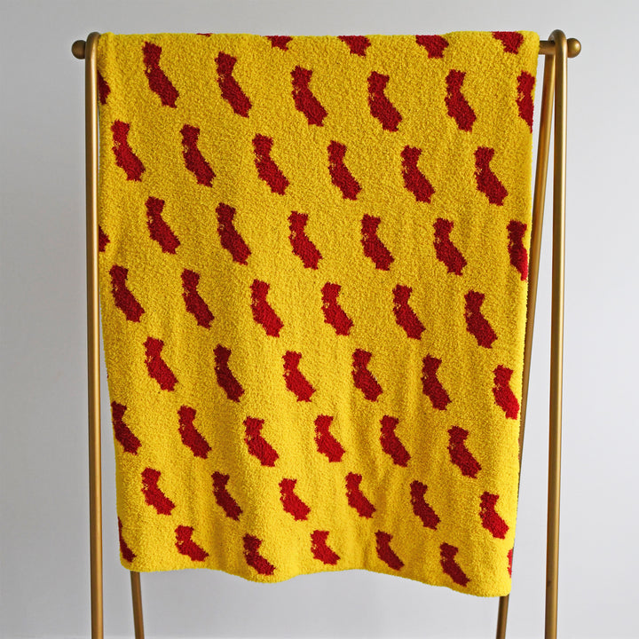 California Gold & Cardinal PLUSH BLANKET - Gigi and Max
