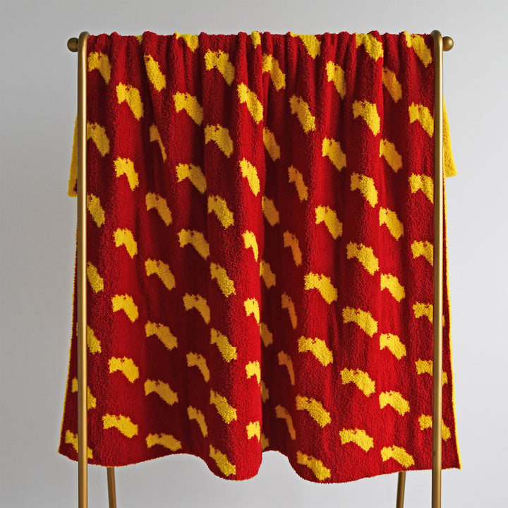California Gold & Cardinal PLUSH BLANKET - Gigi and Max