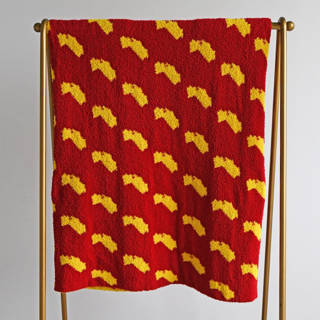 California Gold & Cardinal PLUSH BLANKET - Gigi and Max