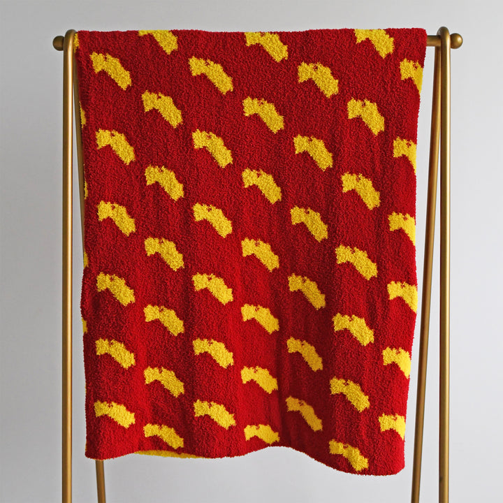 California Gold & Cardinal PLUSH BLANKET - Gigi and Max
