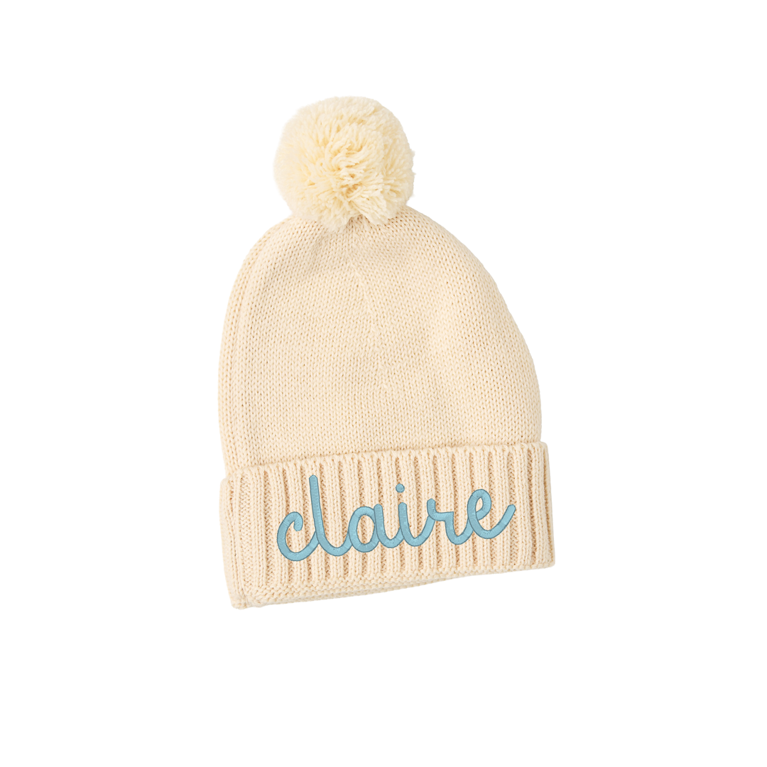 Oatmeal KNIT POM BEANIE