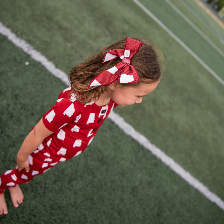 Alabama Crimson & White CLIP BOW - Gigi and Max