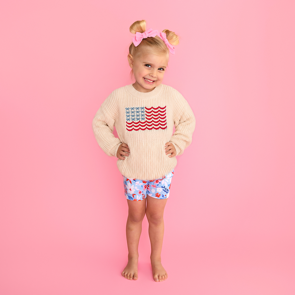 USA Embroidered Oatmeal SWEATER - Gigi and Max