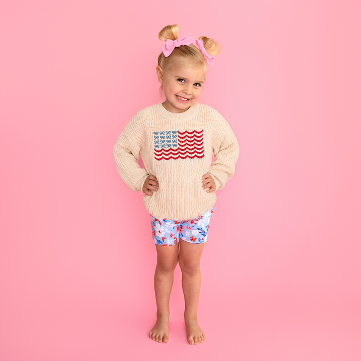USA Embroidered Oatmeal SWEATER - Gigi and Max