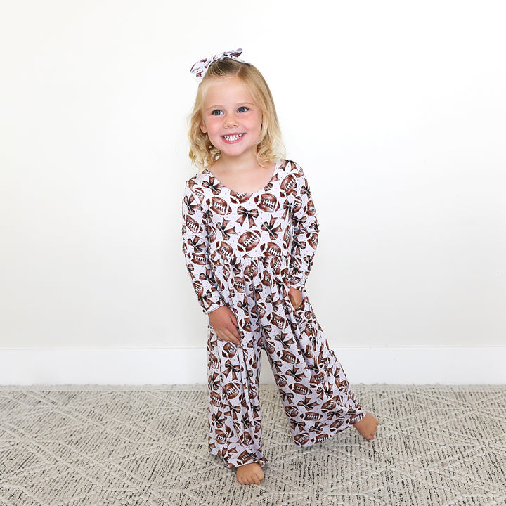 Blaire Football WIDE LEG ROMPER - Gigi and Max