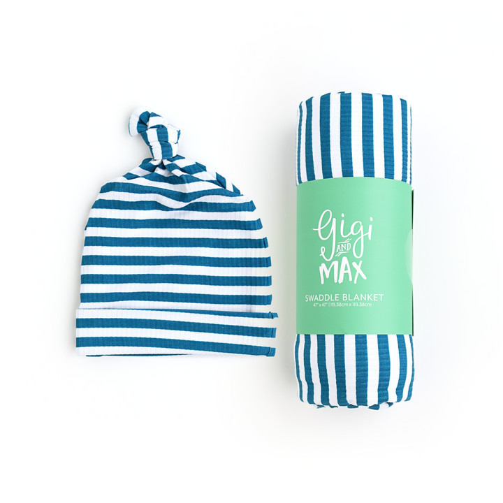 Cooper Blue Ribbed SWADDLE