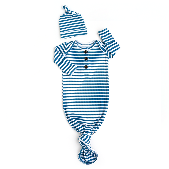 Cooper Blue Ribbed GOWN