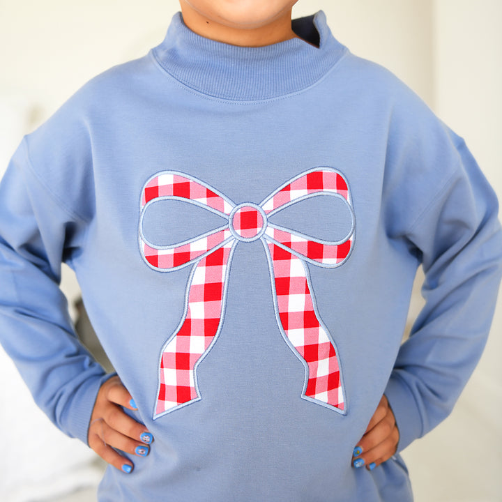Blue MOCKNECK FLARE SWEATSUIT - Gigi and Max