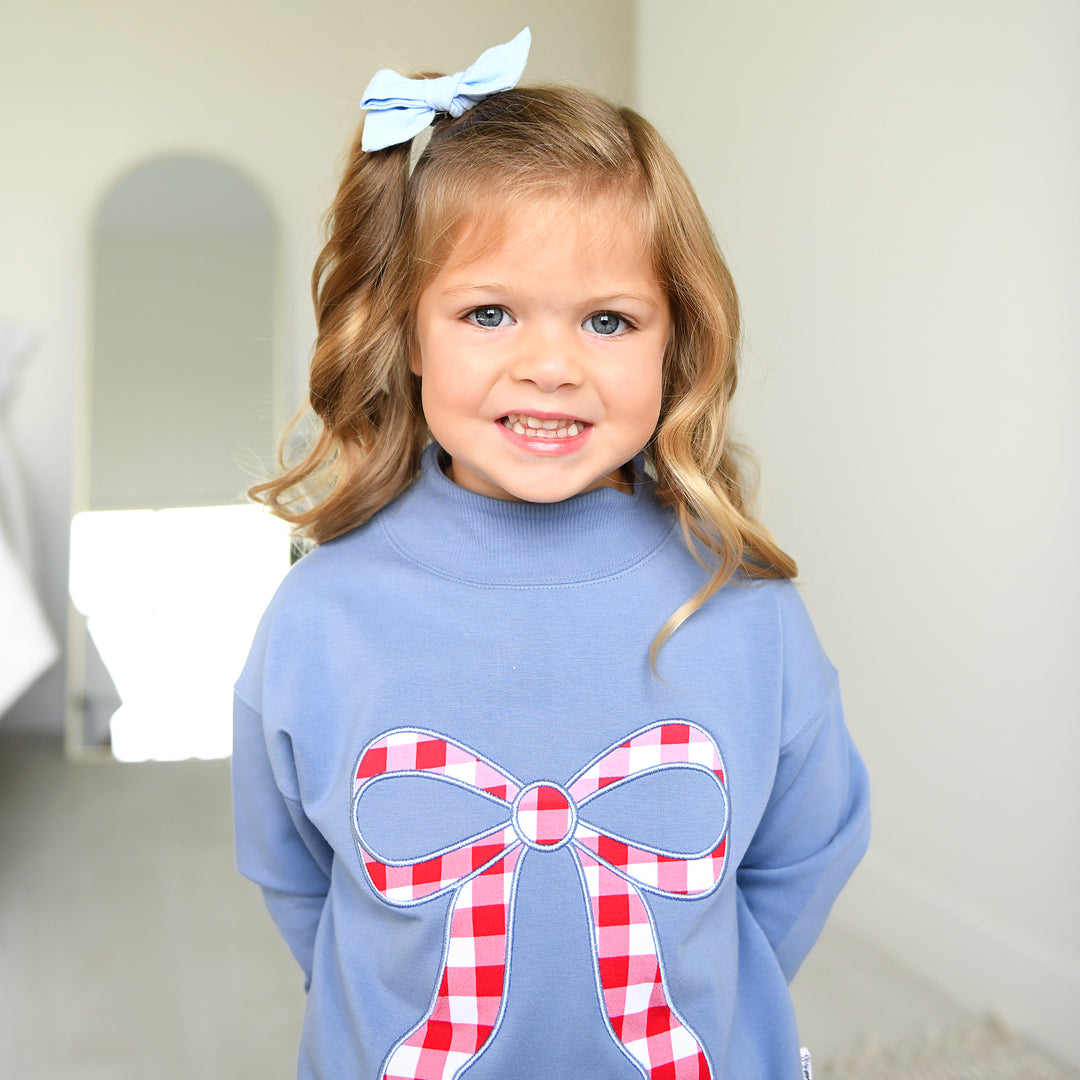 Blue MOCKNECK FLARE SWEATSUIT