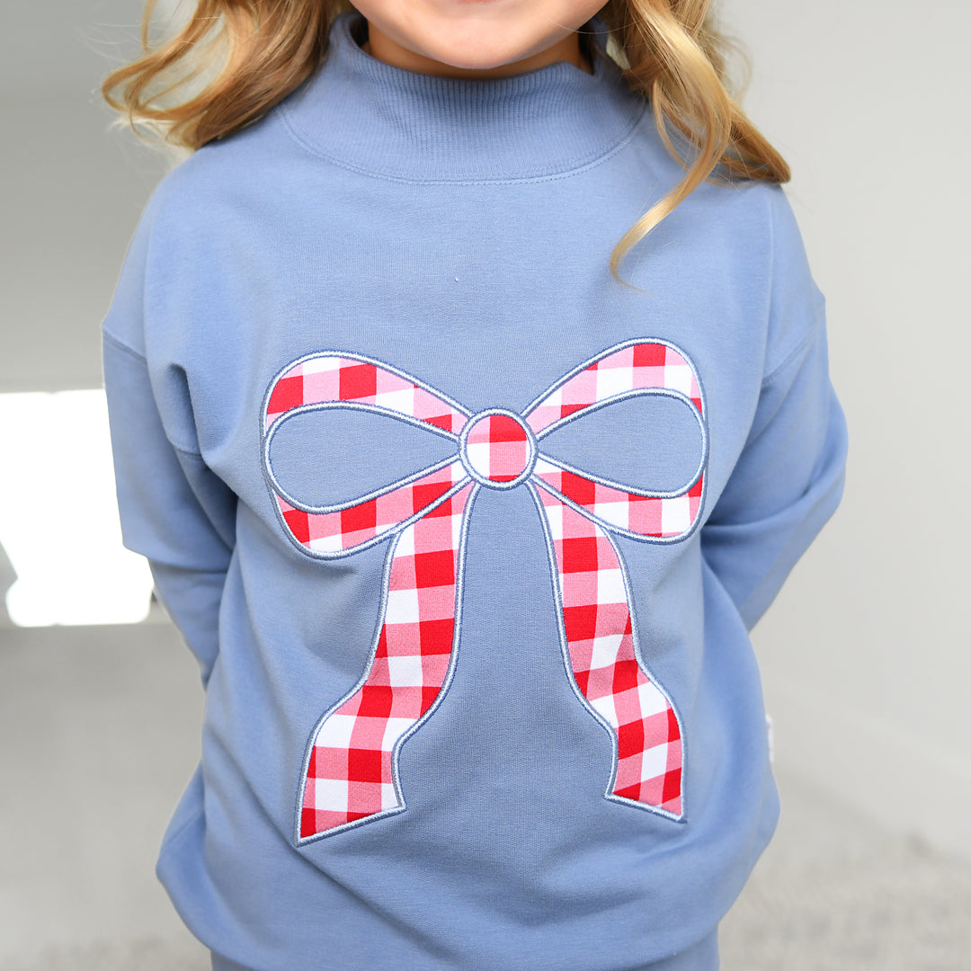 Blue MOCKNECK FLARE SWEATSUIT