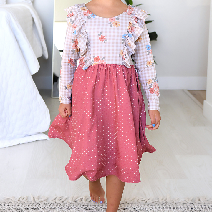 Callie RUFFLE LONG SLEEVE DRESS