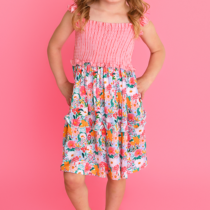 Cecelia Floral SMOCKED DRESS