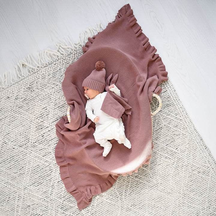 Mauve KNIT POM BEANIE - Gigi and Max