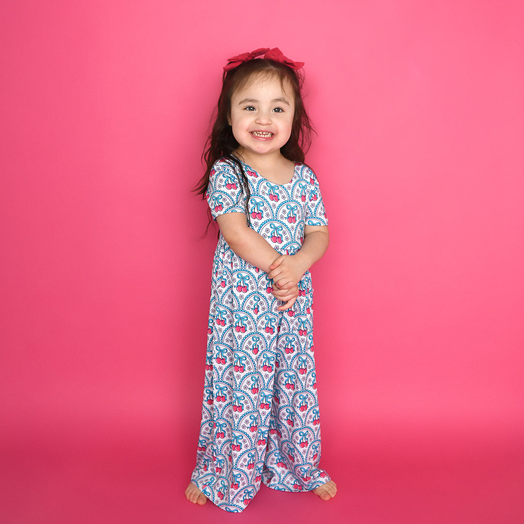 Cherry WIDE LEG ROMPER - Gigi and Max