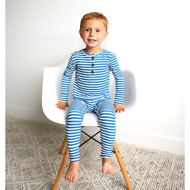 Cooper Blue Ribbed TWO PIECE