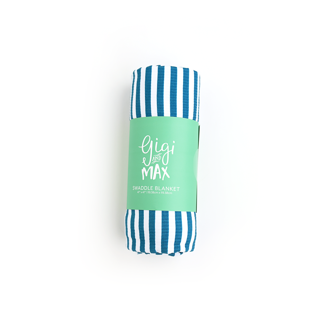 Cooper Blue Ribbed SWADDLE