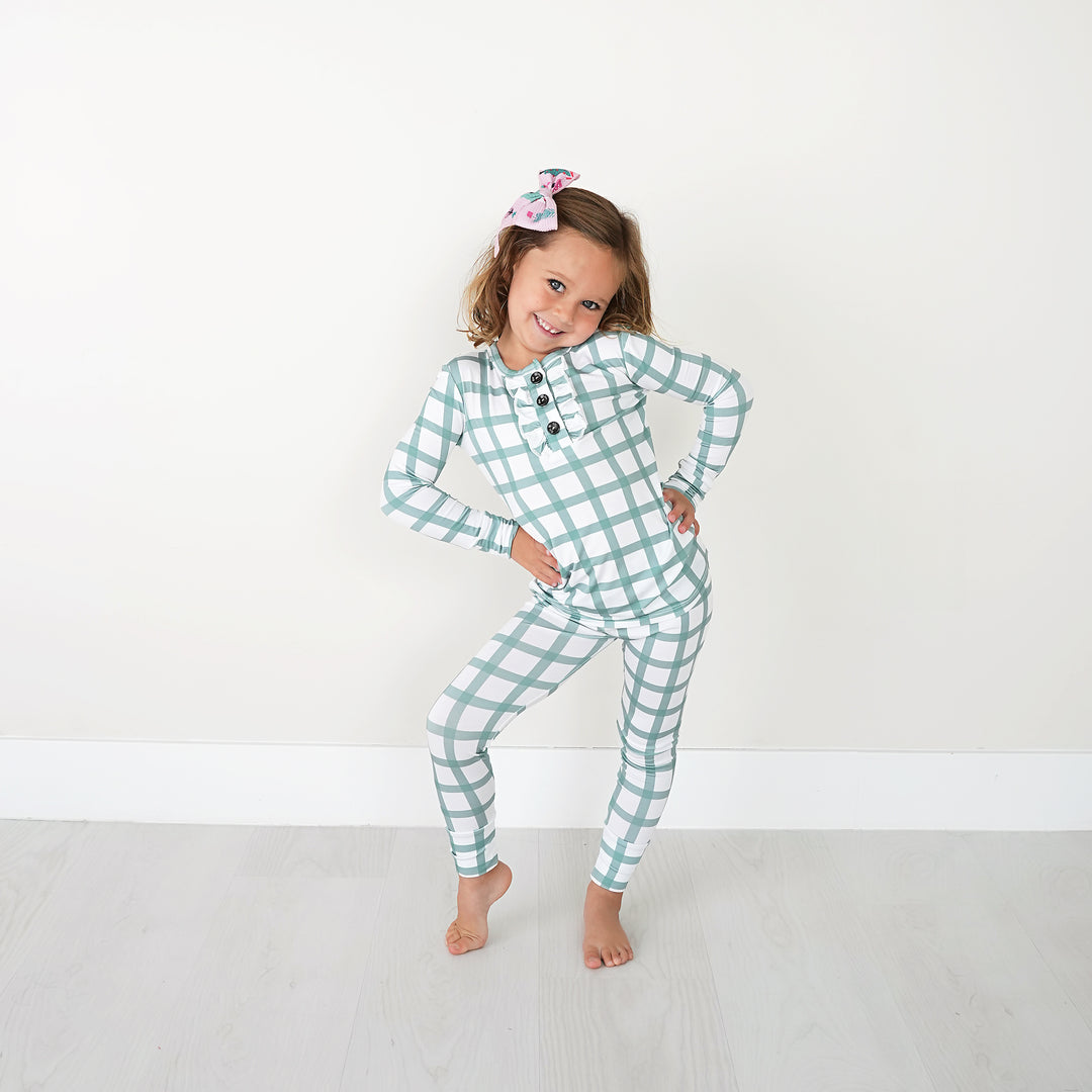 Joy Green Plaid RUFFLE TWO PIECE - Gigi and Max