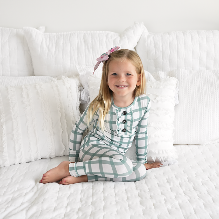Joy Green Plaid RUFFLE TWO PIECE - Gigi and Max