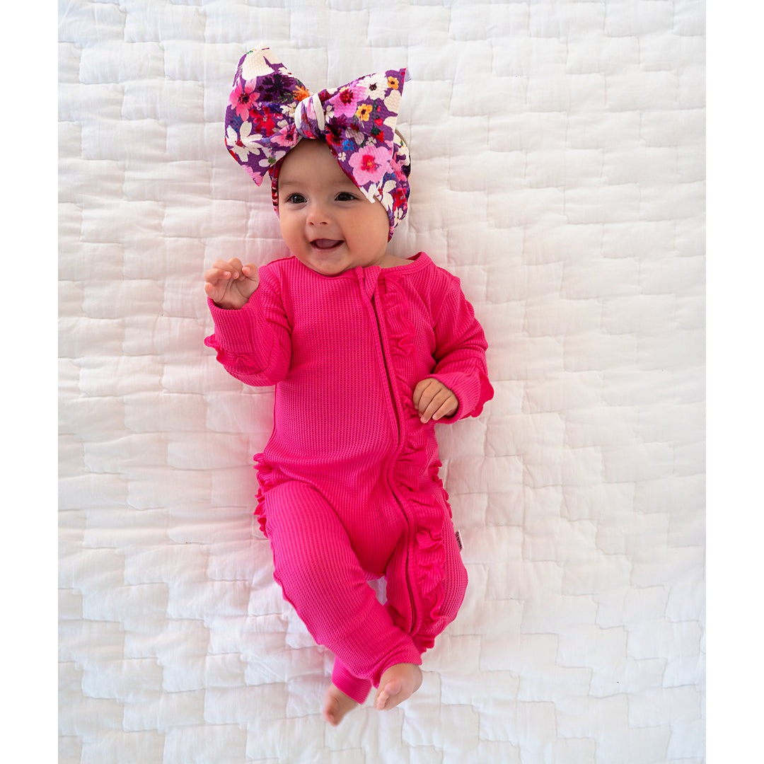 Raspberry Waffle RUFFLE ZIP - Gigi and Max