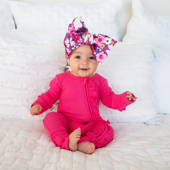 Raspberry Waffle RUFFLE ZIP - Gigi and Max