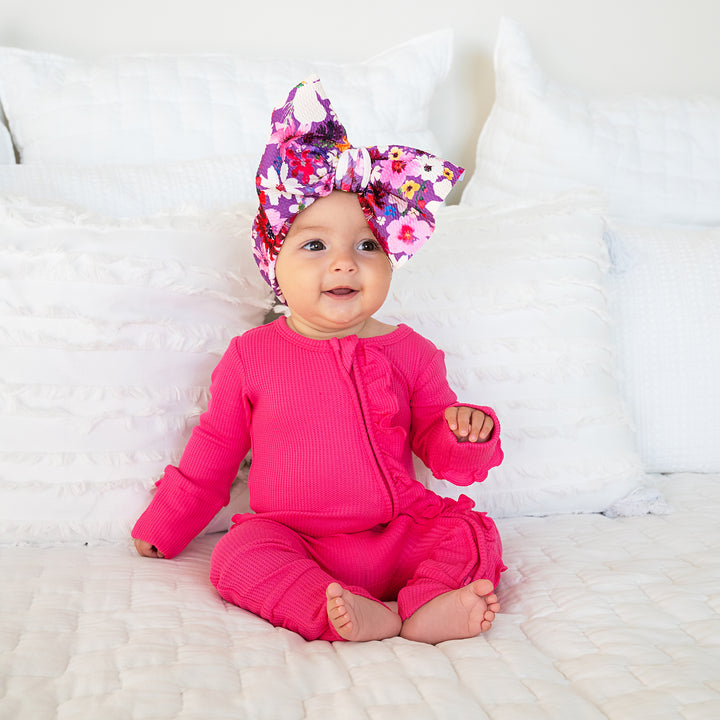 Raspberry Waffle RUFFLE ZIP - Gigi and Max