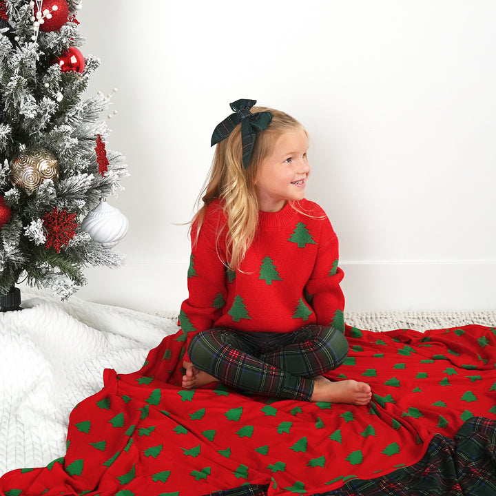 Kane Tartan & Kevin Trees Double Layer Blanket - Gigi and Max