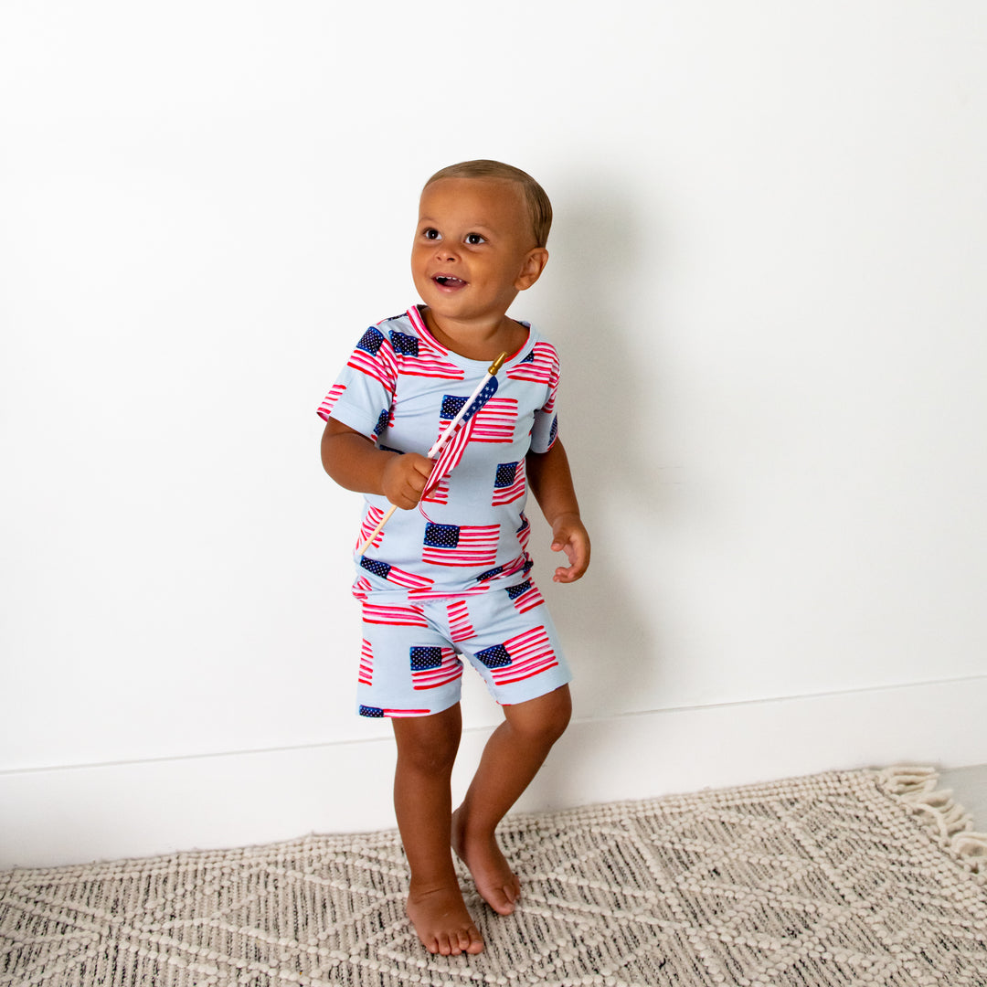 George Blue Flag TWO PIECE - SHORTS - Gigi and Max