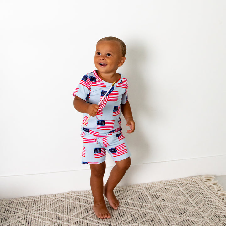 George Blue Flag TWO PIECE - SHORTS - Gigi and Max