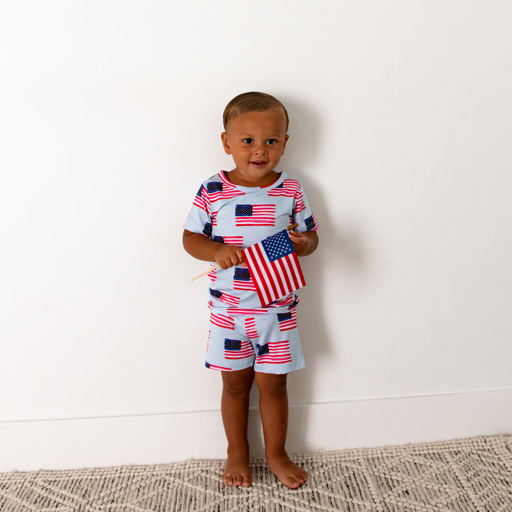 George Blue Flag TWO PIECE - SHORTS - Gigi and Max