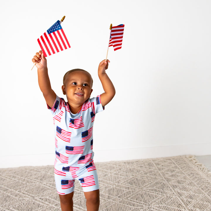 George Blue Flag TWO PIECE - SHORTS - Gigi and Max