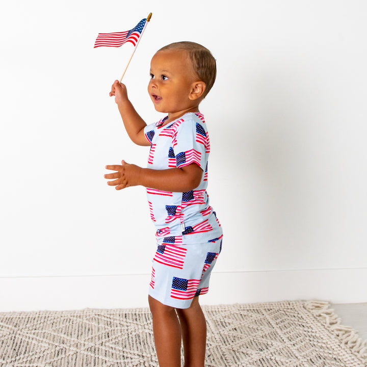 George Blue Flag TWO PIECE - SHORTS - Gigi and Max