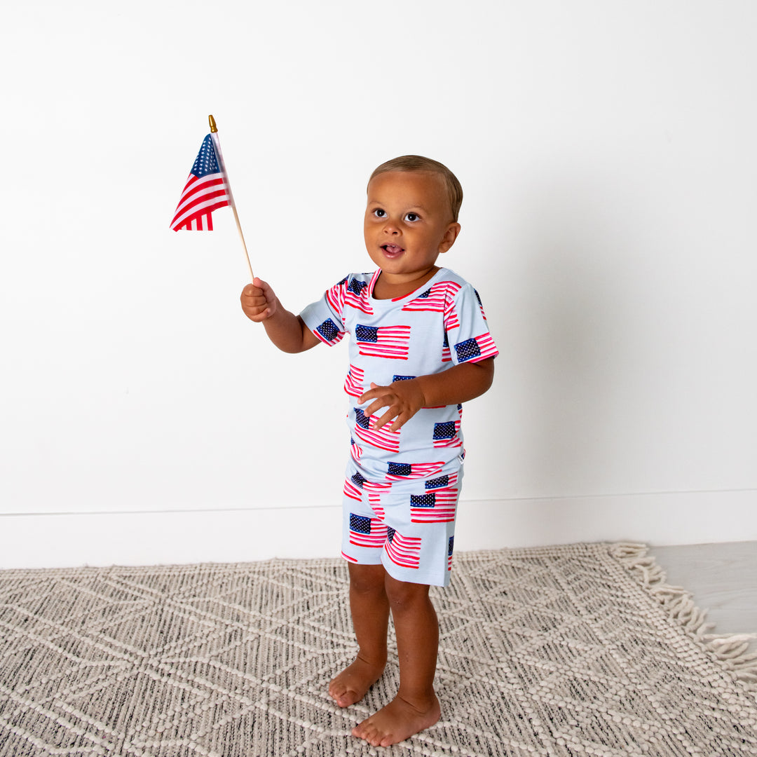 George Blue Flag TWO PIECE - SHORTS - Gigi and Max