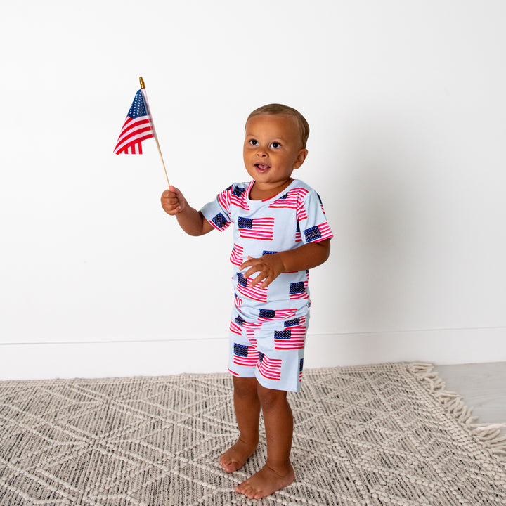 George Blue Flag TWO PIECE - SHORTS - Gigi and Max