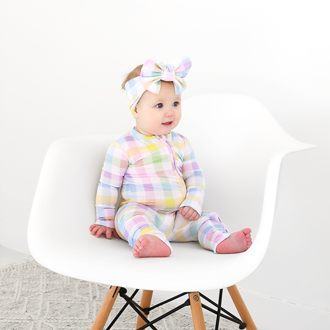 Winnie Pastel Plaid HEADWRAP - Gigi and Max