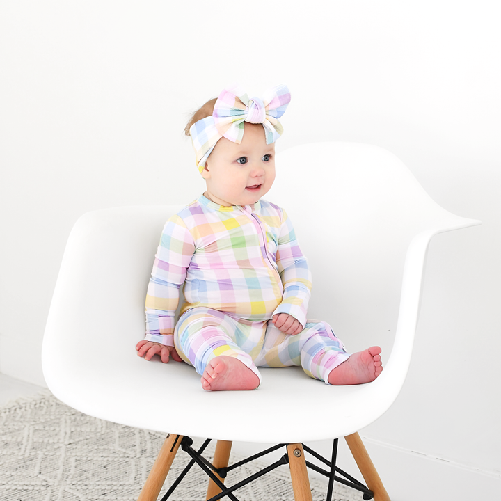Winnie Pastel Plaid HEADWRAP - Gigi and Max