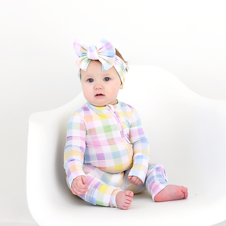Winnie Pastel Plaid HEADWRAP - Gigi and Max