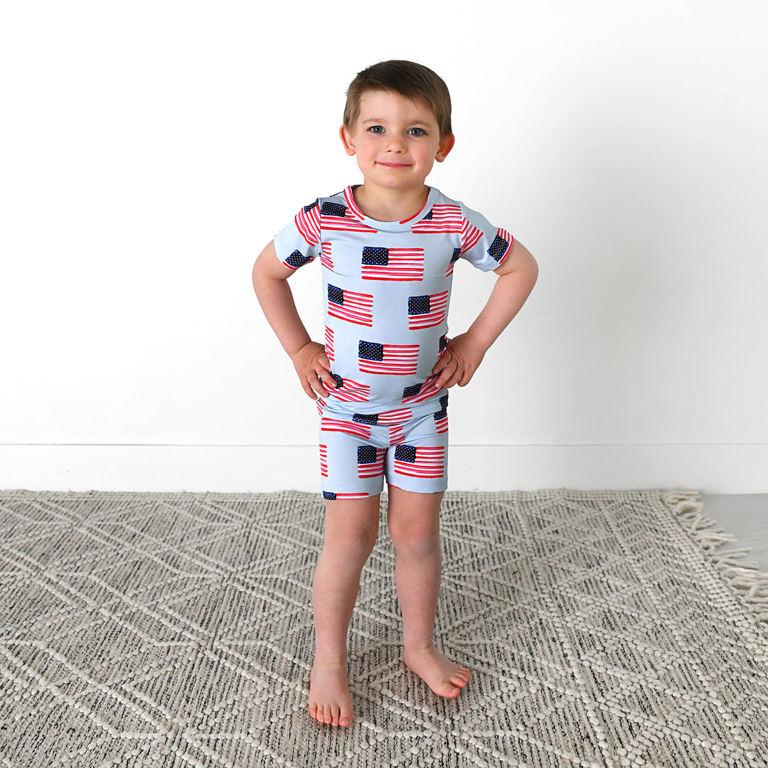 George Blue Flag TWO PIECE - SHORTS - Gigi and Max