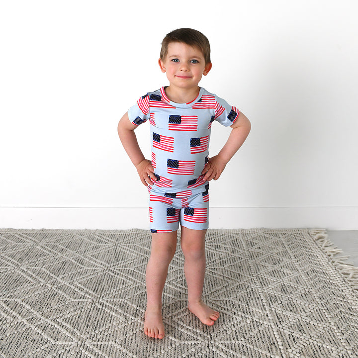 George Blue Flag TWO PIECE - SHORTS - Gigi and Max