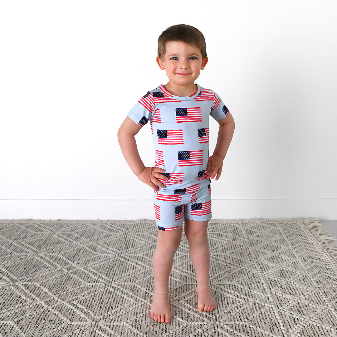 George Blue Flag TWO PIECE - SHORTS - Gigi and Max