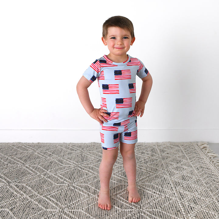 George Blue Flag TWO PIECE - SHORTS - Gigi and Max