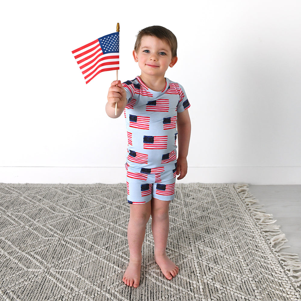 George Blue Flag TWO PIECE - SHORTS - Gigi and Max