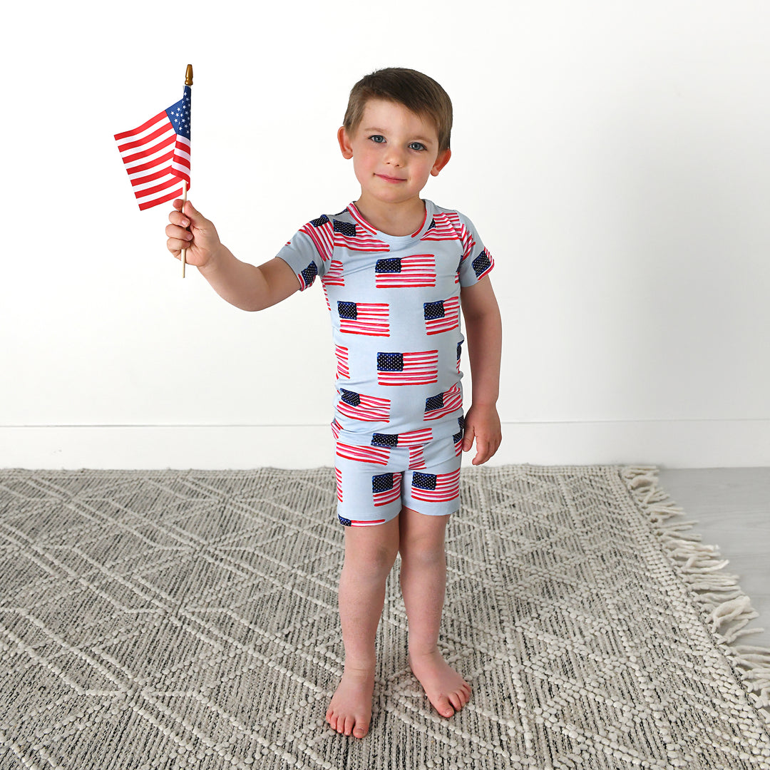 George Blue Flag TWO PIECE - SHORTS - Gigi and Max