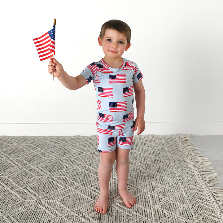 George Blue Flag TWO PIECE - SHORTS - Gigi and Max