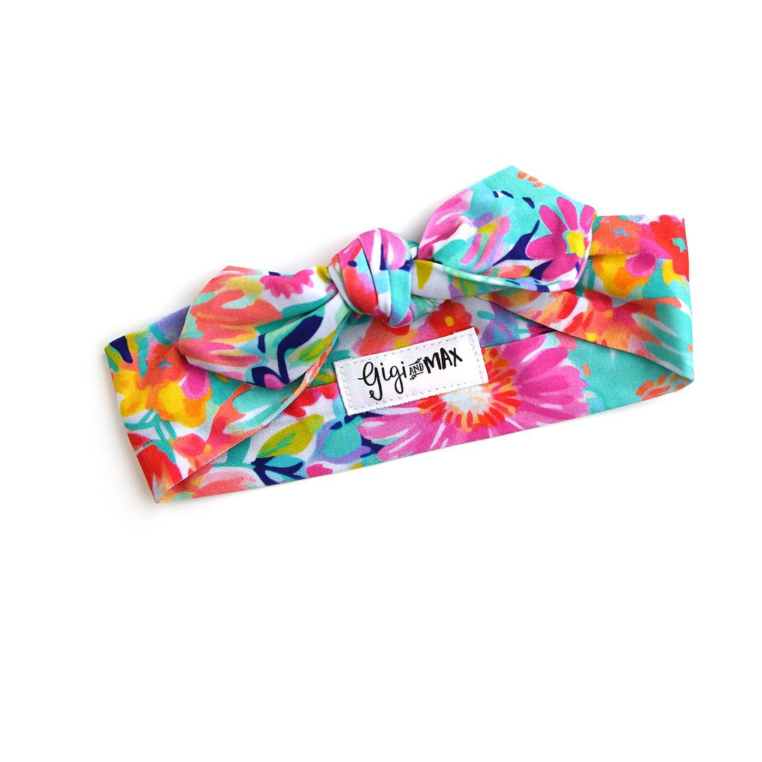 Megan Floral TOPKNOT HEADBAND - Gigi and Max